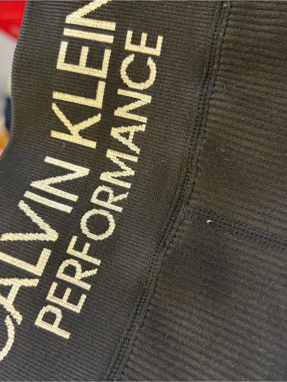 Calvin Klein Performance Black Ribbed athletic Leggings - Picture 2 of 4